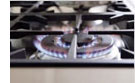 gas burner with flame